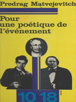 cover image of Pour une poétique de l'événement
